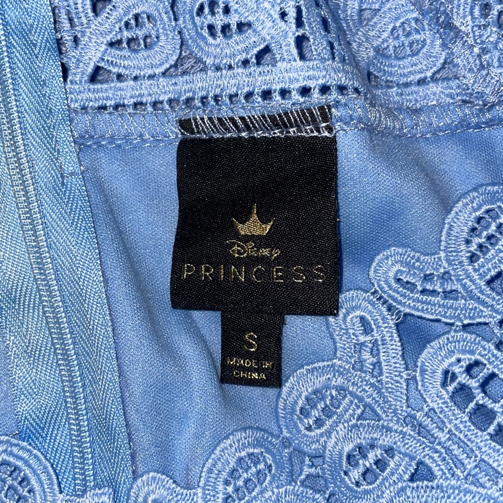 Jr.Small PRINCESS CINDERELLA Disney Zara Pale Blue Lace Off-Shoulder Dress - Picture 3 of 17